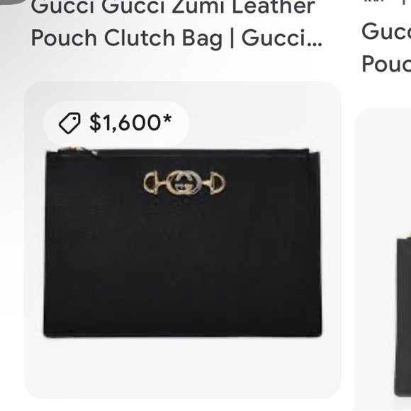 GUCCI▪️Grained Leather Zumi Pouch - Picture 11 of 11